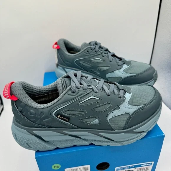 NWT Hoka Clifton Leather Gore-Tex Waterproof Unisex Goblin Stone Blue GBSB shoes